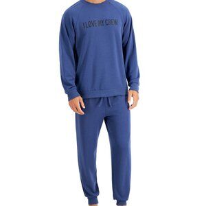 Family Pajamas Mens Matching Crew Love Fleece Sweatshirt & Jogger Pants Pajama
